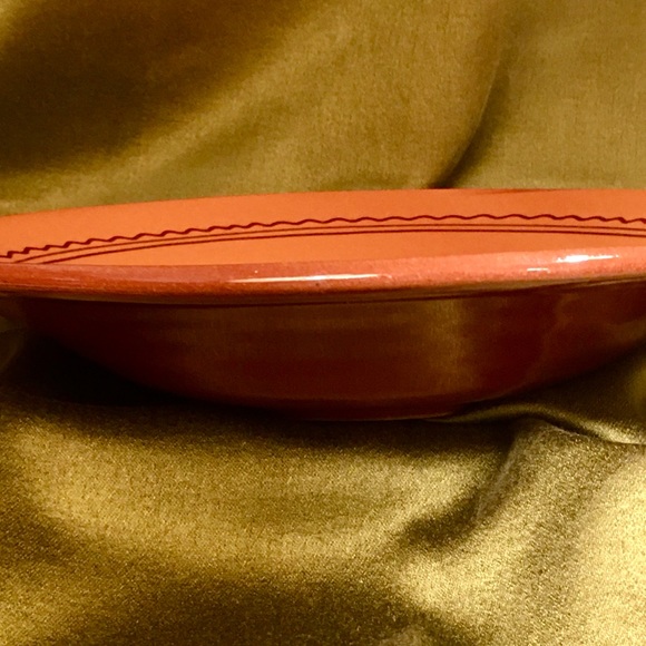 REDWARE GLAZED FOLKART TERRACOTTA BOWL WALL PLATE - Picture 5 of 9